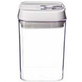 Tarro Hermético Cuadrado 0.8L - Bote Transparente de Plástico para Conservar Comida