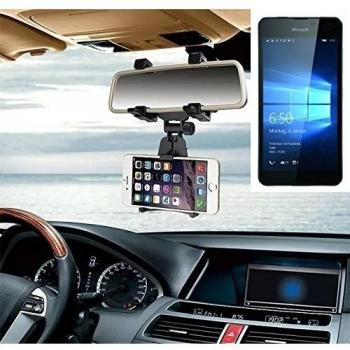 Sostenedor del montaje espejo retrovisor para Microsoft Lumia 650 Dual-SIM, negro | Escuadra de coches - K-S-Trade