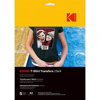 Hojas de Termotransferencia para Camisetas Kodak - Pack 5 Unidades, Transfers para Camisetas Oscuro, Papel Fotográfico Transferencias De Camisetas KODAK, KODAK Camiseta Transfers/Dark