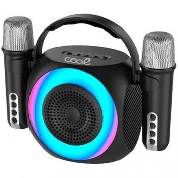 Altavoz Bluetooth Portátil Karaoke 6W con 2 Micrófonos Negro