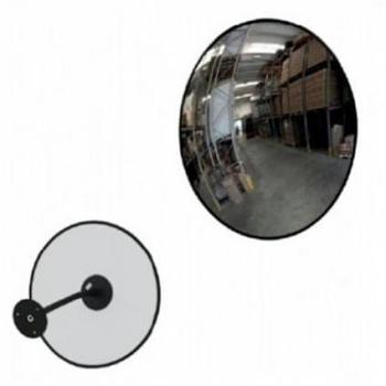 Espejo de Seguridad Interior Ø 50 cm con Anclaje a Pared - Alta Resistencia al Impacto - Material Acrílico Aluminizado con Junta de Caucho Negro