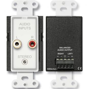 RDL D-CIJ3D Consumer Input Jacks, Stereo, White/Gray