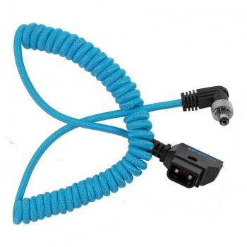 Kondor Blue Coiled D-Tap to Locking DC 2.5MM Right Angle Cable (Video Assist Monitor)