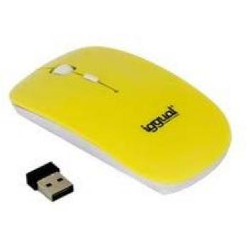 Iggual Slim 2 - Ratón óptico inalámbrico, color amarillo