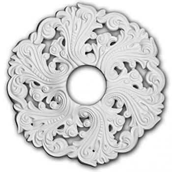 Rosetón 156003 Profhome Elemento para techo decorativo estilo Rócoco Barroco blanco Ø 52 cm