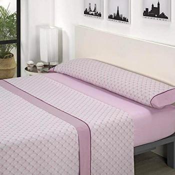Mora - Juego sábanas J07. Cama 150 cm. Rosa