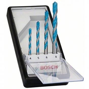 Bosch Professional Robust Line CYL-9 MultiConstruction Juego de 4 Brocas Multiuso en Acero Inoxidable, Tamaños 4, 5, 6 y 8 mm