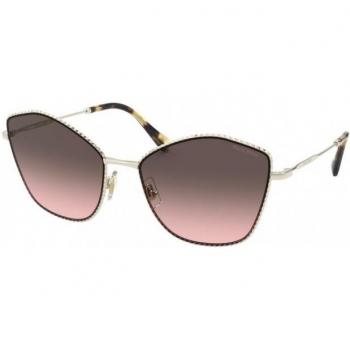 Miu Miu Mu 60VS Col. ZVN146 Women's Cat Eye Sunglasses, Pale Gold/Pink Grey Shaded, Size: 60 MM