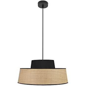 Lámpara Colgante Moderna Jia 1xe27 Natural/Negro 40x40 cm Regulable