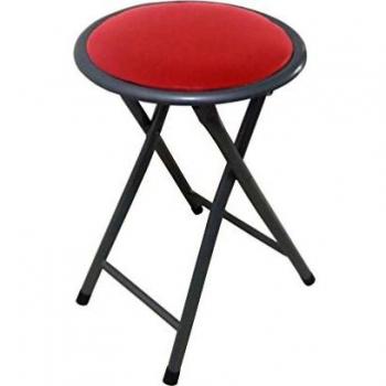 Lemon rojo Taburete plegable metal asiento skai,para cocina, baño, balcón, habitación juvenil. 1 unidad
