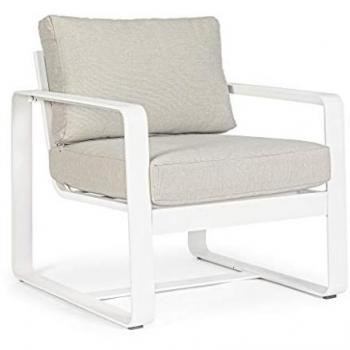 Poltrona de Jardín Merrigan Blanca con Cojines (2 Piezas)