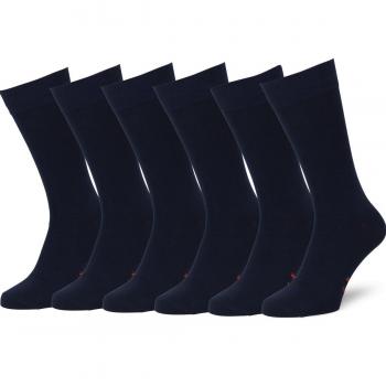 Easton Marlowe 6 PR Calcetines Lisos Negros Hombre, Algodón Peinado - 6pk #3-2, Azul Marino Oscuro - 39-42 talla de calzado UE