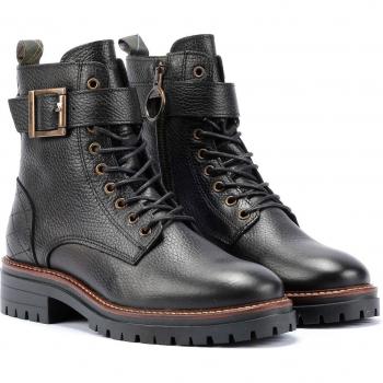 Barbour Heidi Women's Black Leather Commando Ankle Boots