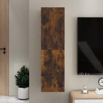 Mueble TV montado en la pared Smoke Oak 30,5x30x110 cm, color roble ahumado, dimensiones 30,5 cm de profundidad x 30 cm de altura x 110 cm de ancho