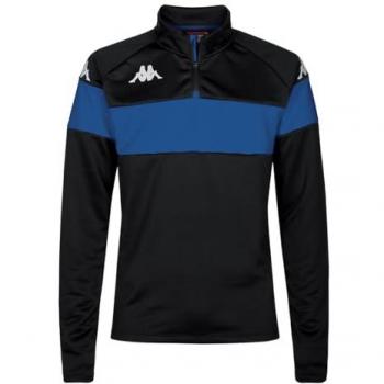 Sudadera Kappa Dovare Unisex Azul y Negro con Media Cremallera para Niños de 10 Años
