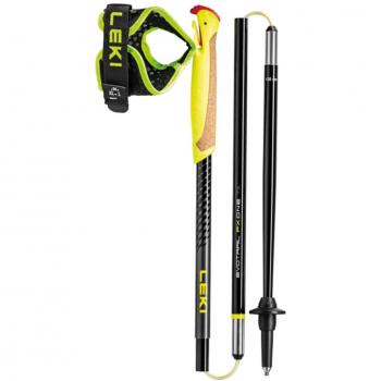 Leki Evotrail FX One TA 4-Piece Trail Running Poles, 115cm, Lightweight Aluminum, Black/Yellow