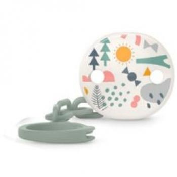 Sujeta chupete broche pinza ovalado con cadena Suavinex Walk Soother Clip Pinza Para El Chupete Green 1 Ud