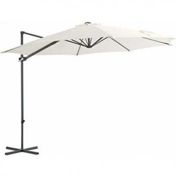 Sombrilla voladiza con poste de acero arena 300 cm