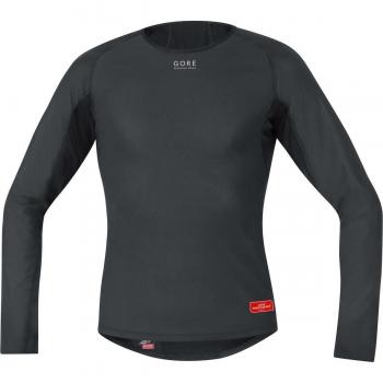 GORE RUNNING WEAR Essential Base Layer Windstopper Lady Termo Manga Larga - Camiseta de running para hombre, color negro, talla XL