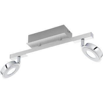 Spot LED Cardillio 2 bombillas de aluminio, 3.3 W, lámpara de techo en cromo para cocina y pasillo