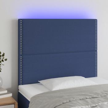 Cabecero LED Azul 100x5x118/128 cm Tela con luces LED
