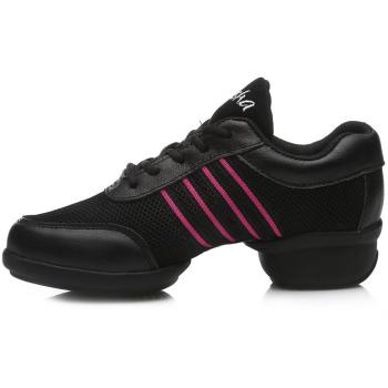 YKXLM Mujeres Danza-Zapatillas de Deporte Zapatos de Baile Calzado de Danza/Modernos de la Danza del Jazz,ESA-T08,Negro+Rojo,EU35