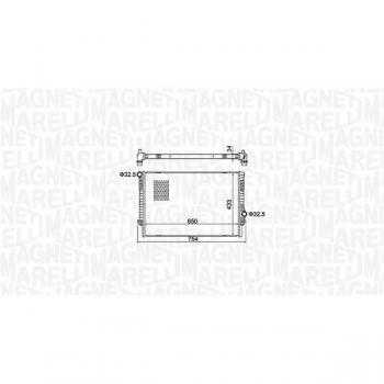 Radiador de refrigeración del motor MAGNETI MARELLI 350213156200 para VW-Porsche VAG 5QM121251A 5Q0121251ET 5Q0121251FN