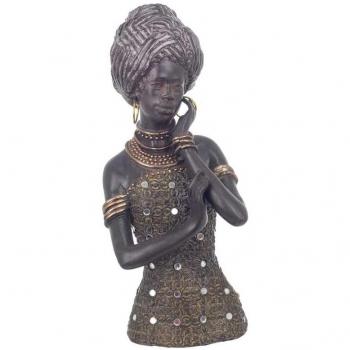 Figura Decorativa Africana Signes Grimalt By Sigris - Figuras de Resina - 28 x 12 x 12 cm - Color: Dorado