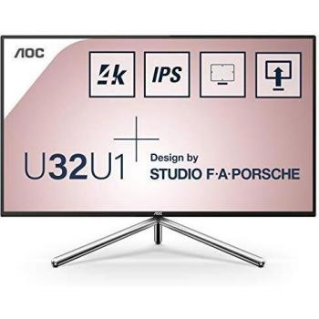 AOC U32U1 - Monitor 4K de 32 pulgadas, 60 Hz, 5ms, IPS, HDR 600, concentrador USB, altavoces, altura ajustable