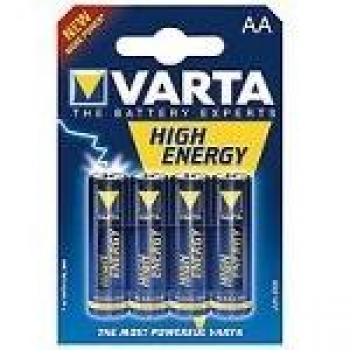 Batería Alcalina VARTA AA LR6 de Alta Energía 1.5V 2600mAh - Paquete de 4 Piezas