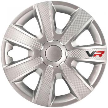 Tapacubos VR 15 Plata/Carbono - Juego de 4 piezas