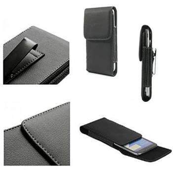 Funda Cinturón con Clip Metálico Vertical de Piel Sintética Premium para Vivo V20 Pro (2020) - Negra