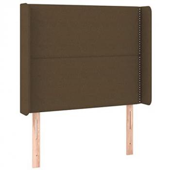 Cabecero con LED de tela marrón oscuro 83x16x118/128 cm