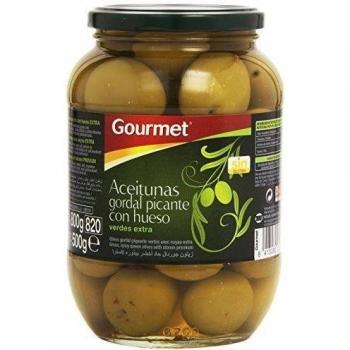 Gourmet - Aceitunas gordal picante con hueso - Verdes extra - 500 g