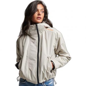 Superdry Women's Waterproof Windcheater Jacket, Willow Grey Grid