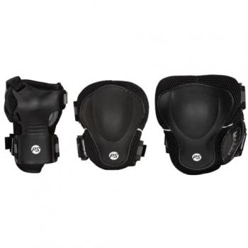 Powerslide Conjunto Protección Pro Negro Hombre Adulto, incluye rodilleras, coderas y muñequeras, diseño ergonómico, material resistente al desgaste, acolchado para mayor comodidad y ajuste seguro