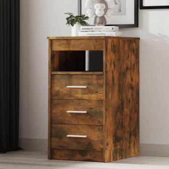Cajonera de madera contrachapada color roble ahumado 40x50x76 cm en madera multicapa