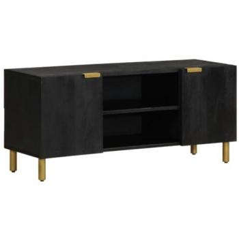 Mueble de TV madera de ingeniería negro 105x33x46 cm, Soporte de TV, aparador de TV, Mueble HiFi, Banco de TV, Armario de TV, Mueble Multimedia