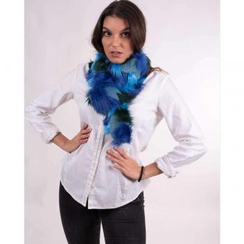 Bufanda de pelo sintético azul con estampado exclusivo Petit Colors de MR Complements