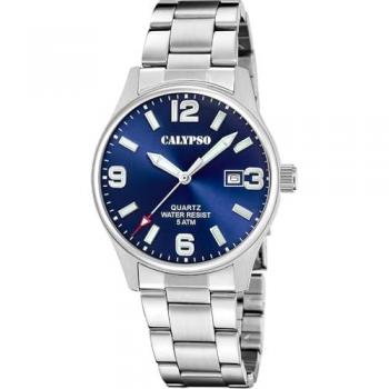 Reloj Calypso Basic K5860/3 Azul Hombre, Caja de Acero Inoxidable 316L Plateado