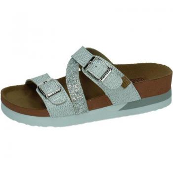 Sandalias de verano para niña GIOSEPPO 59273 en color blanco, con brillos, piso de goma y dos hebillas