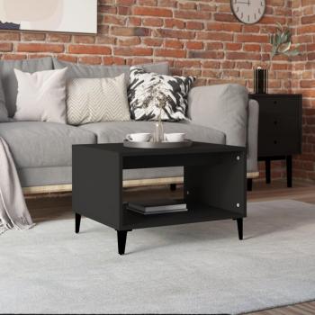 Mesa de centro vidaXL madera contrachapada negro 60x50x40 cm