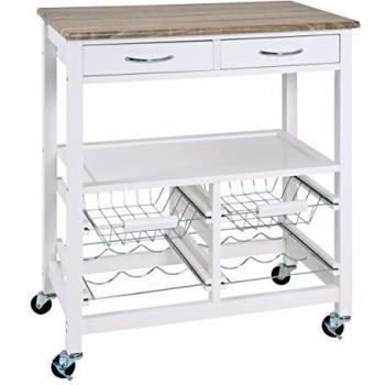 Haku Möbel 40331 Carro de cocina, MDF, roble blanco y claro, 68 x 84 x 37 cm