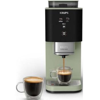 Cafetera Superautomática Krups Coffee Crush SA401L - 15 Bares, Molinillo Integrado, Táctil, Compacta, Verde