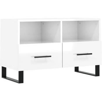 Mueble de TV blanco pulido 80x36x50 cm de madera multicapa