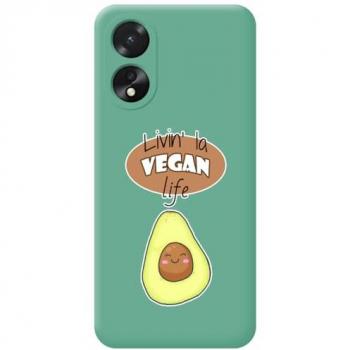 Funda Silicona Líquida Verde Vegan Life para Oppo A38 4G con Dibujos