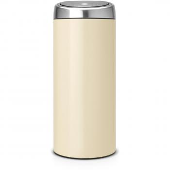 Brabantia Touch Bin - Cubo de basura, 30 litros, cubo interior de plástico extraíble, color almond con tapa en acero mate anti-huellas