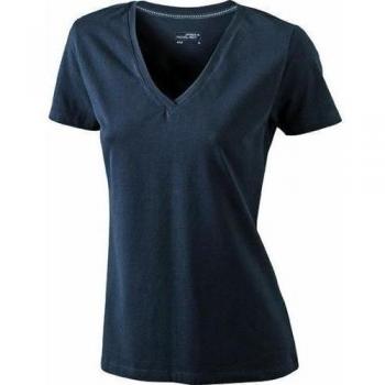 James & Nicholson T-Shirt Stretch Vee - Camisa de maternidad Mujer, Negro