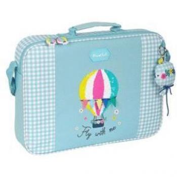 Cartera Escolar Safta BlackFit8 Fly With Me 28x38x6cm Blanco Azul Cielo