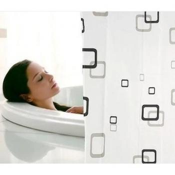 SUN-Cortina de ducha PEVA de estilo simple con ganchos impermeable y resistente al moho , wide 220x high 180cm